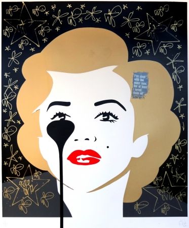 Serigrafia Pure Evil - The last Marilyn (golden scratching)