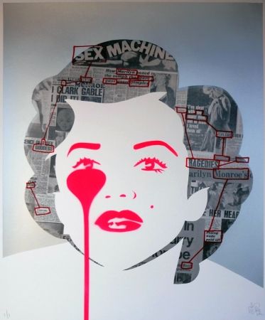 Serigrafia Pure Evil - The last Marilyn (ransom note messages)