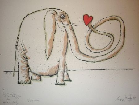 Litografia Searle - The loving elephant