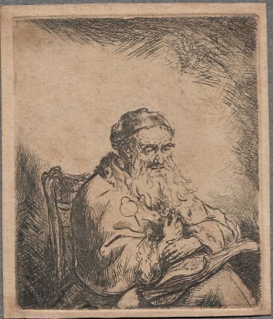 Incisione Bol - The Old Man with a Leaf of Trefoil on His Coat