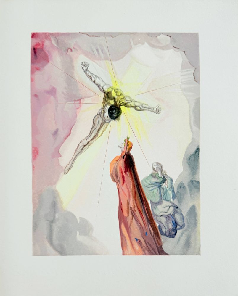 Incisione Su Legno Dali - The Paradise, Canto 14 - Apparition du Christ
