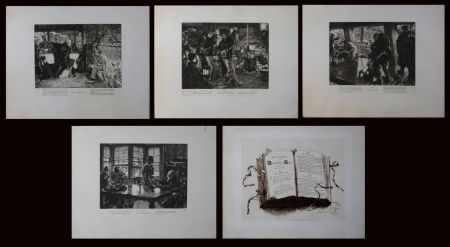 Incisione Tissot - The Prodigal Son, 1881 -  Set of 5 large original etchings