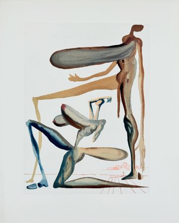 Incisione Su Legno Dali - The Purgatory, Canto 22 - Prodigality