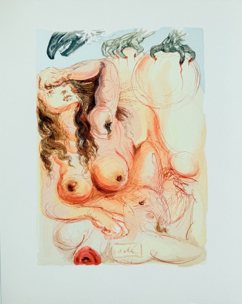Incisione Su Legno Dali - The Purgatory, Canto 9 - The Dream