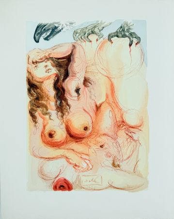 Incisione Su Legno Dali - The Purgatory, Canto 9 - The Dream