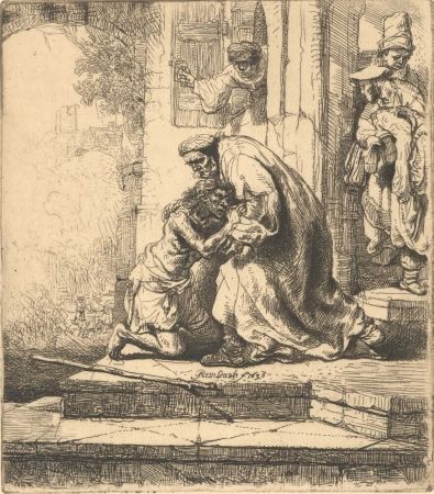 Incisione Rembrandt - The Return of the Prodigal Son