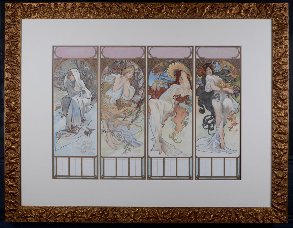Litografia Mucha - The Seasons (one sheet), 1897