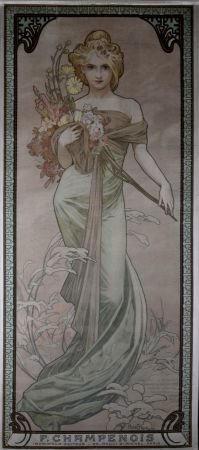 Litografia Mucha - The Seasons / Spring