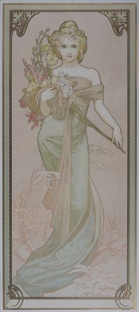 Litografia Mucha - The Seasons / Spring, 1900