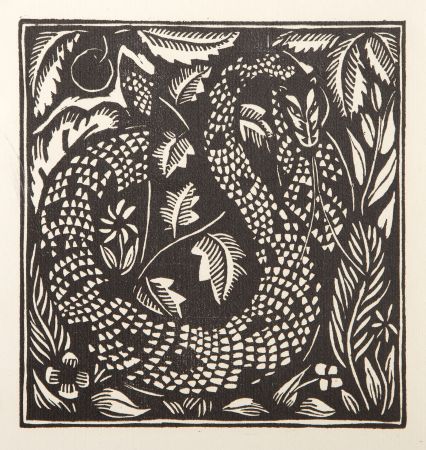 Incisione Su Legno Dufy - The Serpent