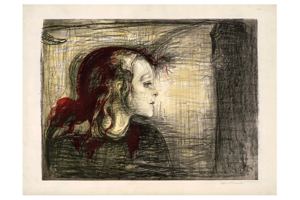 Litografia Munch - The sick child (First Version)