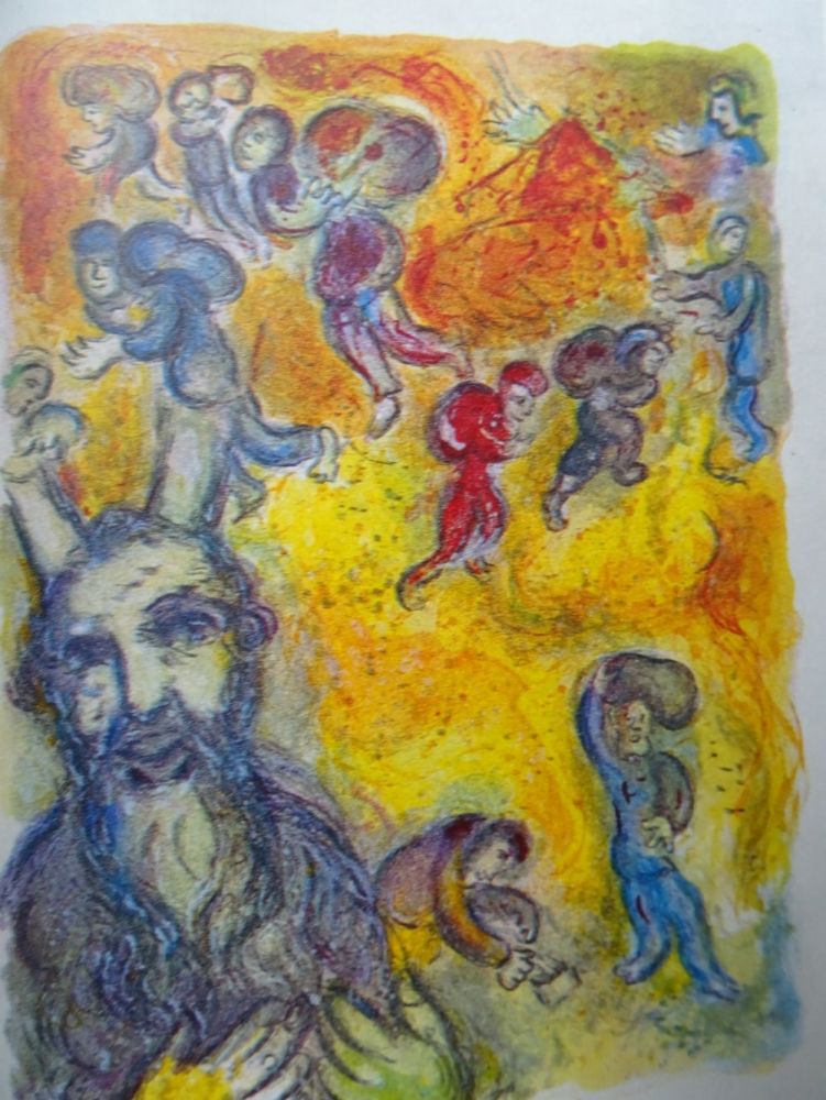 Litografia Chagall - The story of the Exodus, plate 3:  En ces jours