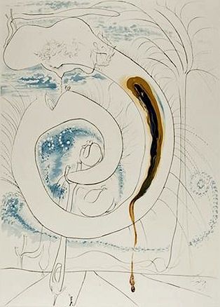 Incisione Dali - The visceral circle of the cosmos