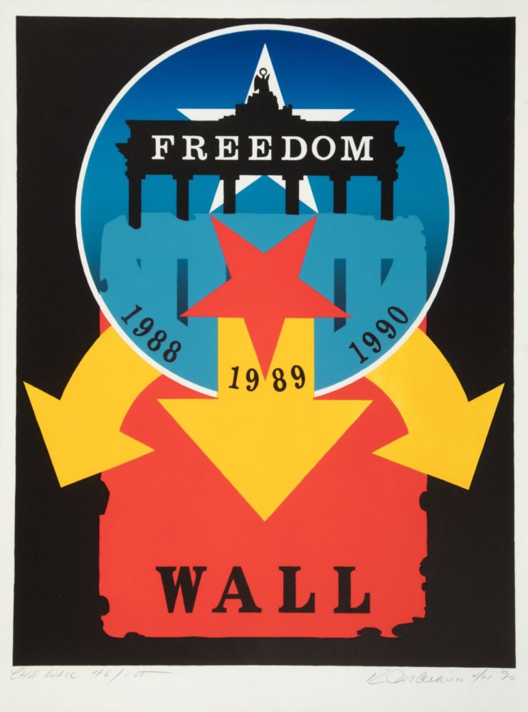 Litografia Indiana - The Wall, 1990 - Hand-signed