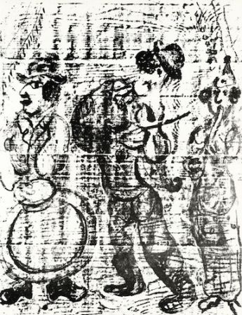 Litografia Chagall - The Wandering Musicians