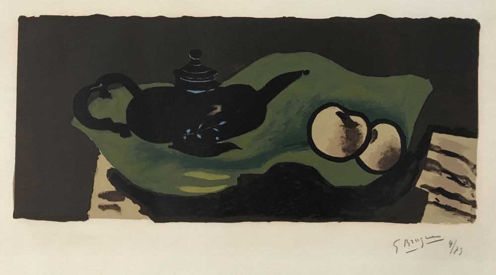 Litografia Braque - Theiere et Pommes (Teapot and Apples)