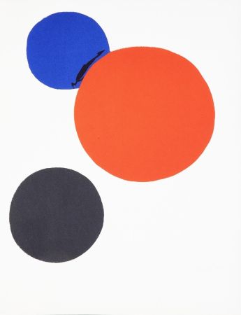 Litografia Calder - Three Circles Black, Blue and Red