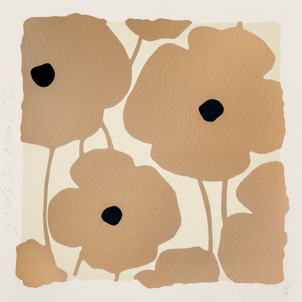 Serigrafia Sultan - Three Poppies (Gold)