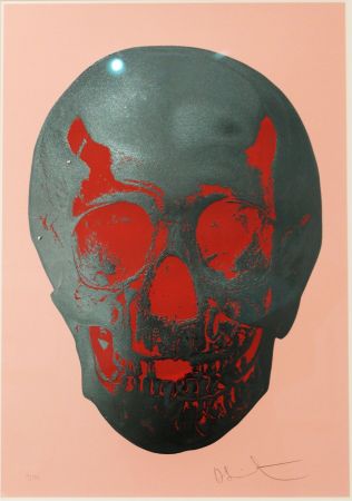 Serigrafia Hirst - Till Death Do Us Part - Candy Floss Pink Racing Green Pigment Red Pop Skull