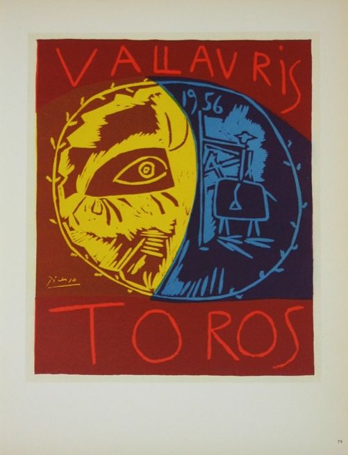 Litografia Picasso (After) - Toros en Vallauris