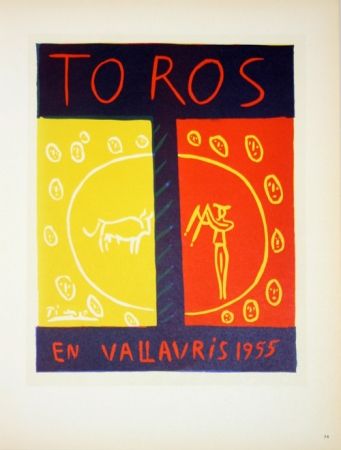 Litografia Picasso - Toros en Vallauris