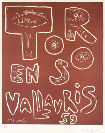 Linoincisione Picasso - Toros en Vallauris, 1959