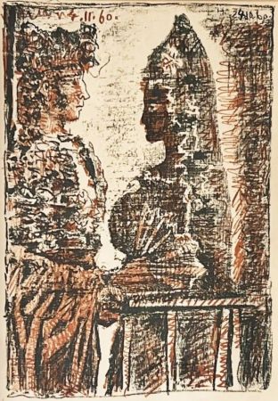 Litografia Picasso - Torrero et dame