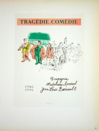 Litografia Dufy - Tragedie Comédie 1956