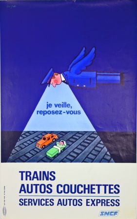Litografia Savignac - Trains Autos Couchettes