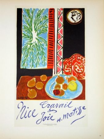Litografia Matisse - Travail et Joie  Nice 1948
