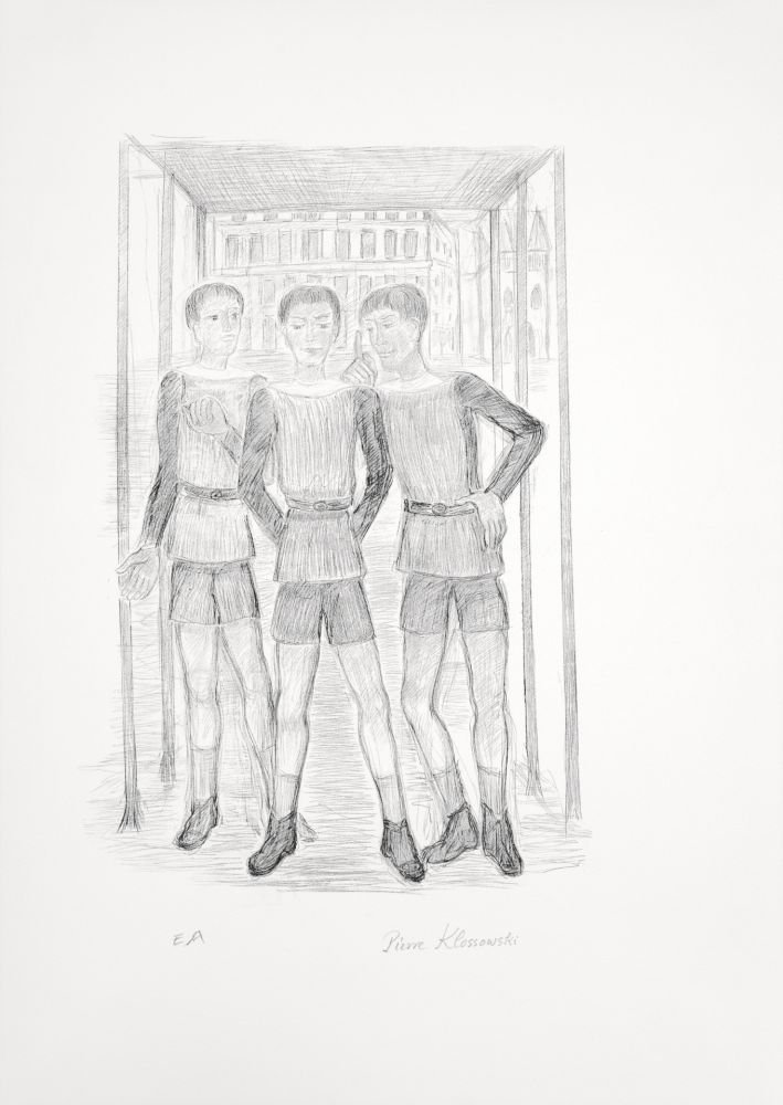 Litografia Klossowski - Trois garçons (la demande du pardon)