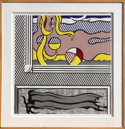 Incisione Su Legno Lichtenstein - Two Paintings: Beach Ball 