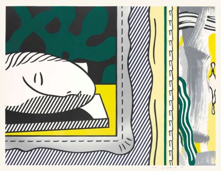 Incisione Su Legno Lichtenstein - Two Paintings: Sleeping Muse