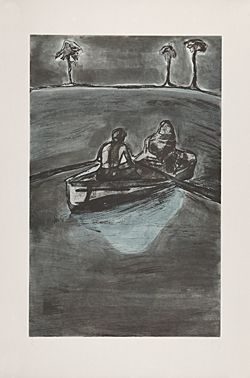 Acquaforte Doig - Two People at Night (indigo)