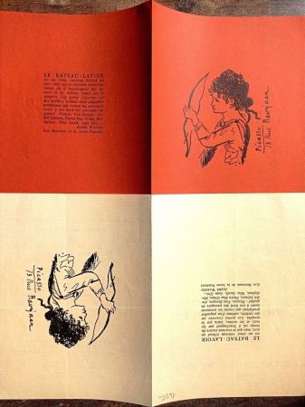 Non Tecnico Picasso - Two Rare Lithographs after drawings, 2 Rare Invitations on vellum paper with filigran, 70's