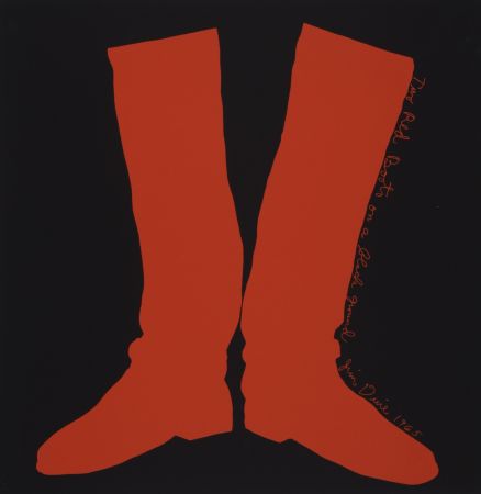 Serigrafia Dine - Two Red Boots on a Black Ground, 1968