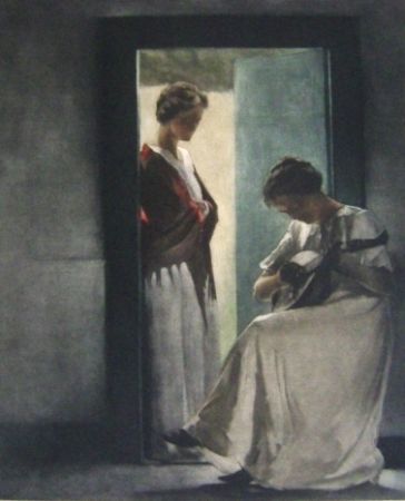 Maniera Nera Ilsted - Two young women in a doorway