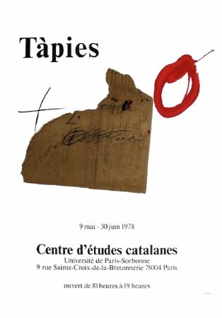 Manifesti Tàpies - TÀPIES 78. Affiche pour une exposition à La Sorbonne, Paris.