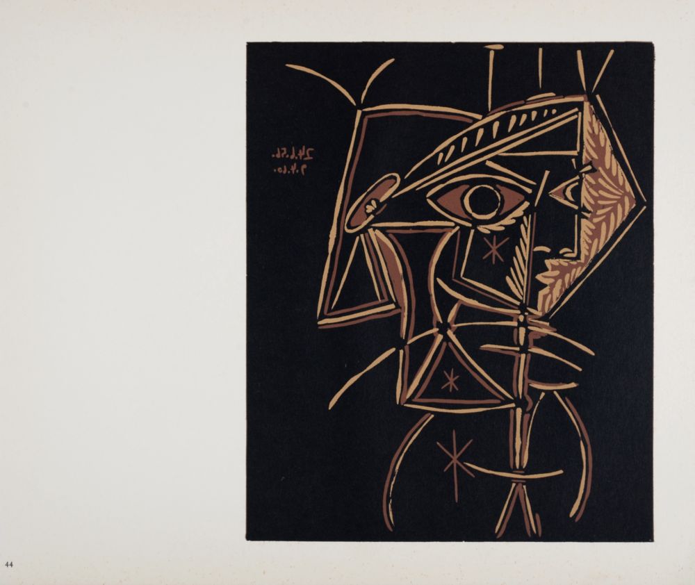 Linoincisione Picasso (After) - Tête de femme, 1962