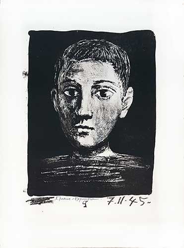 Litografia Picasso - Tête de jeune garçon