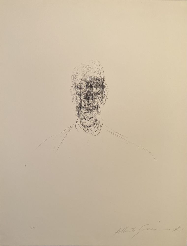 Litografia Giacometti - Tête d'homme