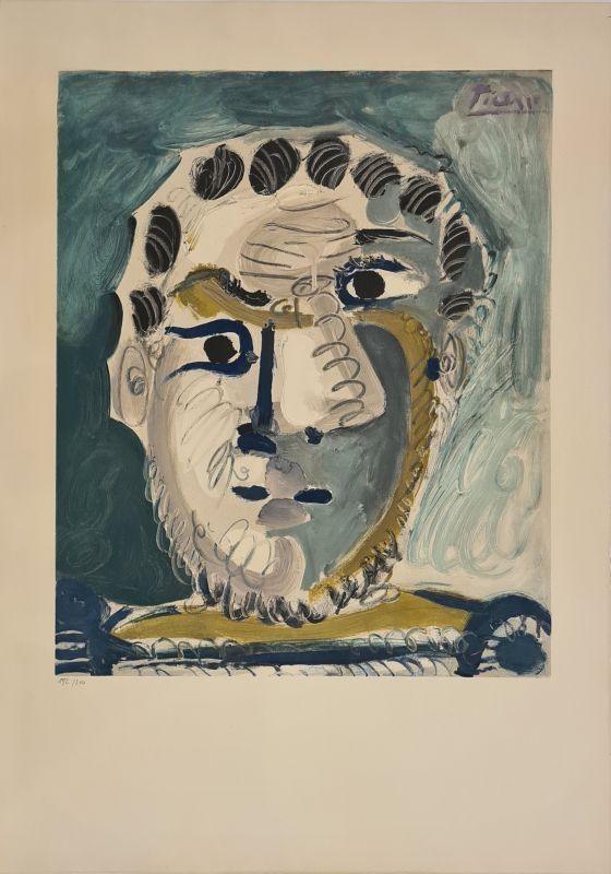 Litografia Picasso - Tête d'homme barbu 