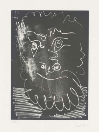 Acquatinta Picasso -  Tête d'homme barbu (1966) 