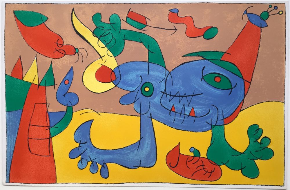 Litografia Miró - UBU ROI : LE MASSACRE DU ROI DE POLOGNE (1966).