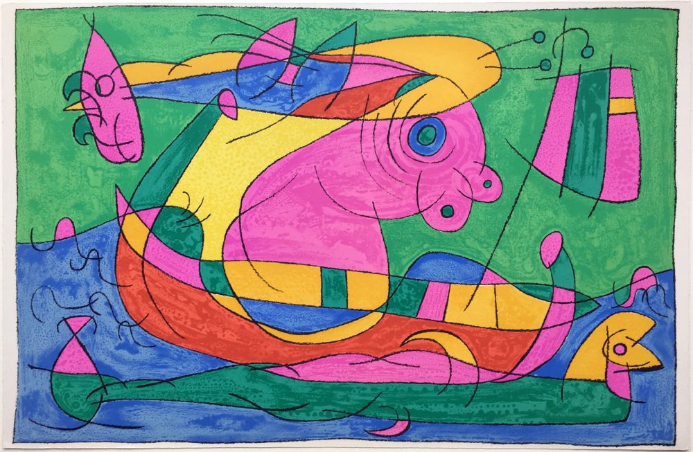 Litografia Miró - UBU ROI : LE VOYAGE DE RETOUR (1966).