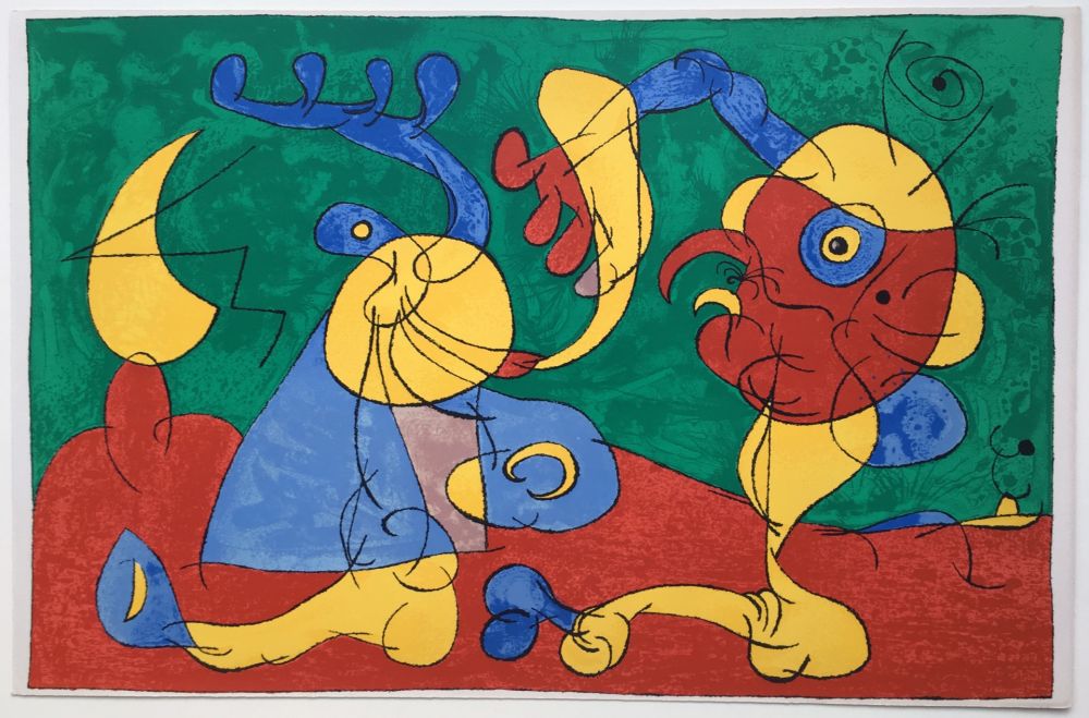 Litografia Miró - UBU ROI : LES NOBLES A LA NAPPE (1966).