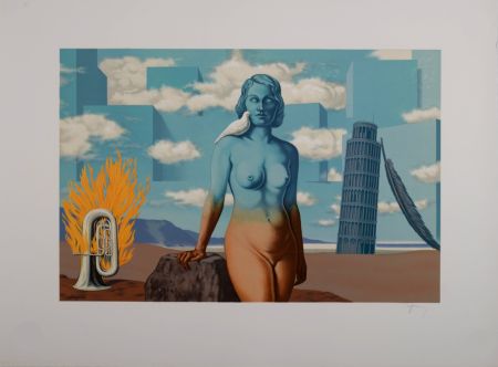 Litografia Magritte - Un Bombardon Libère son Bouquet de Flammes, 1968