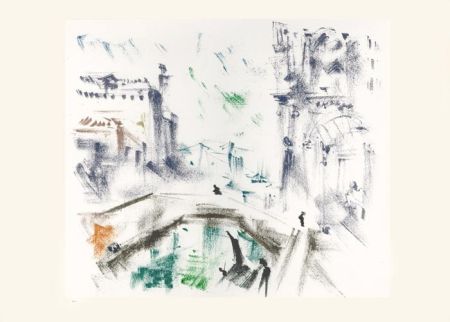 Litografia Masson - Un campo le matin (Voyage à Venise)