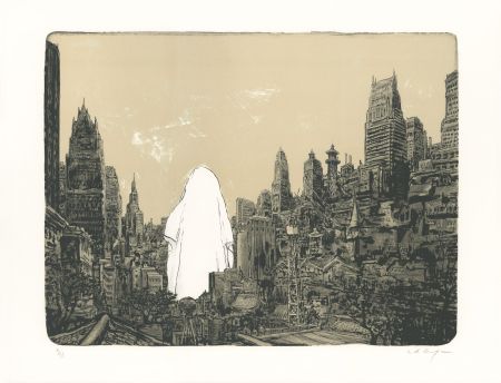 Litografia De Crécy - Un Fantôme sur la ville