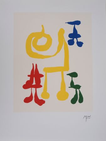 Litografia Miró - Une mère et ses enfants surréalistes